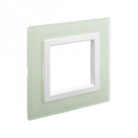 DKC / ДКС 4406822 Рамка из натурального стекла, светло-зеленая, 2 модуля, Avanti - фото 2