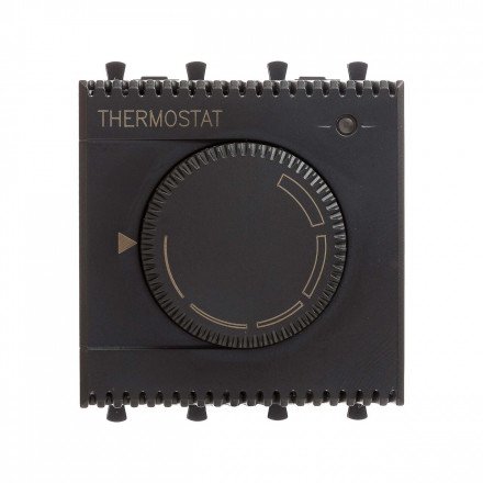 DKC / ДКС 4412162 (Заказная) Термостат модульный для теплых полов, черный матовый, 2 модуля, Avanti