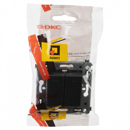 DKC / ДКС 4412104 Выключатель двухклавишный в стену, черный матовый, Avanti - фото 5