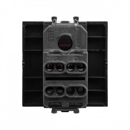 DKC / ДКС 4402222 (Заказная) Выключатель двухполюсный одноклавишный модульны, "Черный квадрат", 2 модуля, Avanti - фото 3