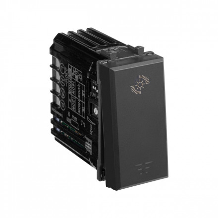 DKC / ДКС 4412341 (Заказная) Диммер кнопочный модульный для LED ламп, черный матовый, 1 модуль, Avanti - фото 2