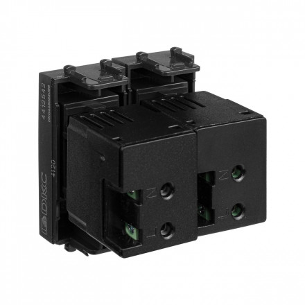 DKC / ДКС 4412542 (Заказная) USB зарядное устройство модульное, черный матовый, 2 модуля, Avanti - фото 4