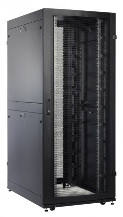 ЦМО ШТК-СП-48.8.12-44АА-9005 Шкаф серверный ПРОФ напольный 48U (800 х 1200) дверь перф. 2 шт., черный, в сборе