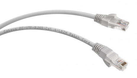 Cabeus PC-UTP-RJ45-Cat.6-5m-LSZH Патч-корд U/UTP, категория 6, 2xRJ45/8p8c, неэкранированный, серый, LSZH, 5м