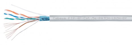 Cabeus FTP-4P-Cat.5e-PATCH-LSZH-GY Кабель витая пара FTP (F/UTP), категория 5e, 4 пары, 7x0.16 мм (26 AWG), многожильный (patсh), серый, LSZH, нг(А)-HF, (305 м)