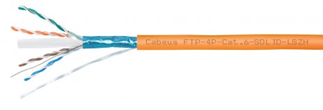 Cabeus FTP-4P-Cat.6-SOLID-LSZH Кабель витая пара экранированная FTP (F/UTP), категория 6, 4 пары (23 AWG), одножильный, LSZH, нг(А)-HF, (305 м)
