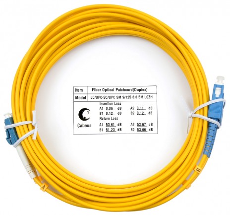 Cabeus FOP(d)-9-LC-SC-5m Шнур оптический duplex LC-SC 9/125 sm 5м LSZH