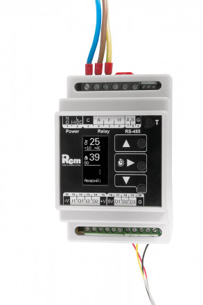 REM R-MC2-DMTH Модуль управления микроклиматом цифровой, предназначенный для установки на DIN-рейку, питание 230 VAC, с ЖК-дисплеем, серый