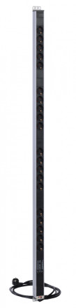 REM R-16-20S-FI-1420-3 Вертикальный блок розеток Rem-16 с фил. и инд., 20 Schuko, 16 A, алюм., 33-38U, шнур 3 м