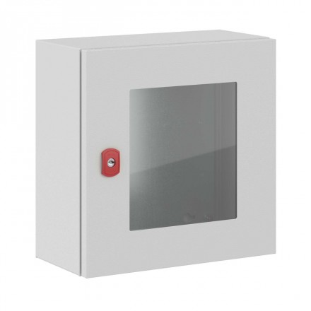 DKC / ДКС R5STX0442 Навесной шкаф серии ST,с прозрачной дверью, 400х400х200мм (ВхШхГ), с монтажной панелью, IP66, использование вне помещений, цвет серый RAL 7035