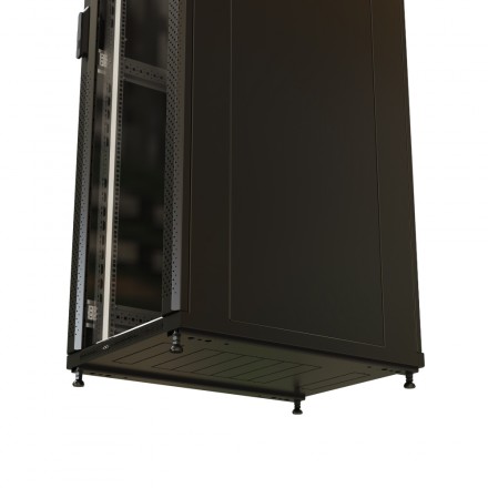 WRline WR-TT-3266-AS-RAL9004 Шкаф напольный 19-дюймовый, 32U, 1610x600х600 мм (ВхШхГ), передняя стеклянная дверь со стальными перфорированными боковинами, задняя дверь сплошная, цвет черный (RAL 9004) (разобранный) - фото 6