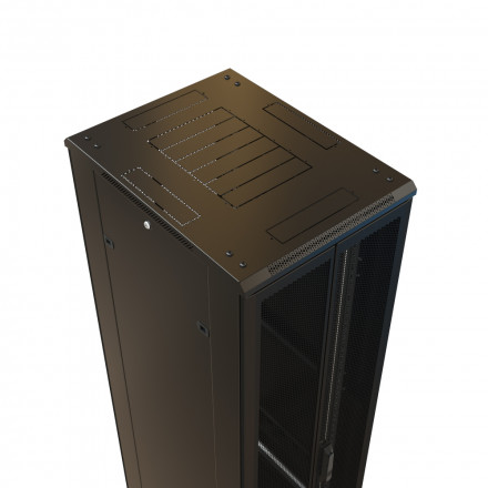 WRline WR-TT-4266-DD-RAL9004 Шкаф напольный 19-дюймовый, 42U, 2055x600х600 мм (ВхШхГ), передняя и задняя распашные перфорированные двери (75%), цвет черный (RAL 9004) (разобранный) - фото 3