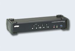 ATEN CS1924M-AT-G Переключатель, электрон., KVM+Audio+USB, 3.0, 1, user, USB+DP, =>, 4, cpu, USB+DP, со, шнурами, DP, 4x1.5м.+USB, 4х1.8м., 3840x2160, 60Hz, UHD/4096x2160, 60Hz, DCI, настол., исп.стандарт.шнуры, без, OSD, некаскад.