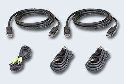 ATEN 2L-7D03UDPX5 Комплект, шнуров, мон+клав+мышь, USB+аудио, 2x(DP+USB, A-Тип/B-тип)+MINIJACK, Male, опрессованный, 3, метр., черный