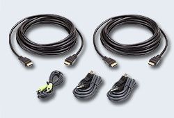 ATEN 2L-7D02UHX5 Комплект, шнуров, мон+клав+мышь, USB+аудио, 2x(HDMI+USB, A-Тип/B-тип)+MINIJACK, Male, опрессованный, 1.8, метр., черный