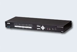 ATEN CM1164A-AT-G Переключатель, электрон., KVM+Audio+USB, 2.0, 1, user, USB+DVI, =>, 4, cpu, USB/DVI, со, шнурами, USB, 4х1.8м., 1920x1200, 60Hz, DVI-D, Single, Link, настол., исп.стандарт.шнуры, без, OSD, каскад., до, 3-х, устройств, (USB, Hub, 2, порт