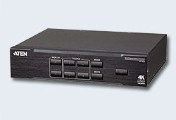 ATEN VP1420-AT-G Коммутатор, презентационный, 4x, входа, видео:, 3xHDMI+HDDB15;2, входа, аудио:, 2xстерео, MINIJACK, (VGA+HDMI), 2x, выхода, видео:, HDMI;1, выход, аудио:, несбалансир.;3-контакн., клемма, (макс.разр., HDMI, 4096x2160, 4:4:4, 60Hz/VGA
