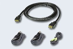 ATEN 2L-7D02UHX4 Комплект, шнуров, мон+клав+мышь, USB+аудио, HDMI+2xUSB, A-Тип/B-тип+MINIJACK, Male, опрессованный, 1.8, метр., черный