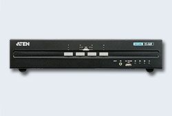 ATEN CS1144DP-AT-G Переключатель, электрон., KVM+Audio+USB, 2.0, 1, user, PS/2USB+2xDP, =>, 4, cpu, USB+2xDP, без, шнуров, 3840x2160, 30Hz, настол., исп.стандарт.шнуры, без, OSD, некаскад., (DisplayPort, ver, 1.1)