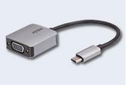 ATEN UC3002A-AT Конвертер, USB-C=>VGA, USB-C>VGA, Male-Female, без, Б.П., (1920x1200, 60Hz;Макс.частота, пикселизации, 148.5, MГц;USB, 3.1, Type-C, with, DP, Alt, Mode, Thunderbolt™, 3, Compatible)