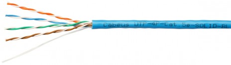 Cabeus UTP-4P-Cat.5e-SOLID-BL Кабель витая пара UTP (U/UTP), категория 5e, 4 пары 0.51мм (24 AWG), одножильный, cиний (305 м)