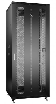 Cabeus ND-05C-42U80/80-BK Шкаф монтажный телекоммуникационный 19" напольный для распределительного и серверного оборудования 42U 800x800x2055mm (ШхГхВ) передняя и задняя перфорированные двери, ручка с замком, цвет черный (RAL 9004)