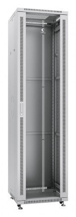 Cabeus SH-05C-47U60/60 Шкаф монтажный телекоммуникационный 19" напольный для распределительного и серверного оборудования 47U 600x600x2277mm (ШхГхВ) передняя стеклянная и задняя сплошная металлическая двери, ручка с замком, цвет серый (RAL 7035)