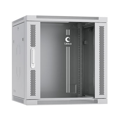 Cabeus SH-05F-12U60/60-R Шкаф телекоммуникационный настенный разобранный 19" 12U 600x600x635mm (ШхГхВ) дверь стекло, цвет серый (RAL 7035)