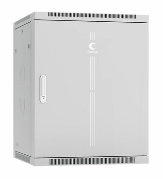Cabeus SH-05F-15U60/35m-R Шкаф телекоммуникационный настенный разобранный 19" 15U 600x350x769mm (ШхГхВ) дверь металл, цвет серый (RAL 7035)