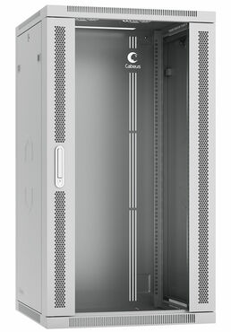 Cabeus SH-05F-22U60/60-R Шкаф телекоммуникационный настенный разобранный 19" 22U 600x600x1082mm (ШхГхВ) дверь стекло, цвет серый (RAL 7035)