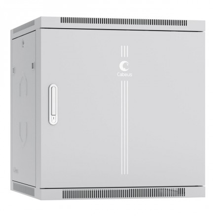 Cabeus SH-05F-12U60/45m Шкаф телекоммуникационный настенный 19" 12U 600x450x635mm (ШхГхВ) дверь металл, цвет серый (RAL 7035)