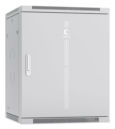 Cabeus SH-05F-15U60/35m Шкаф телекоммуникационный настенный 19" 15U 600x350x769mm (ШхГхВ) дверь металл, цвет серый (RAL 7035)
