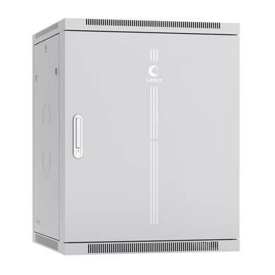 Cabeus SH-05F-15U60/45m Шкаф телекоммуникационный настенный 19" 15U 600x450x769mm (ШхГхВ) дверь металл, цвет серый (RAL 7035)