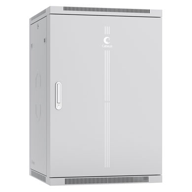 Cabeus SH-05F-18U60/45m Шкаф телекоммуникационный настенный 19" 18U 600x450x901mm (ШхГхВ) дверь металл, цвет серый (RAL 7035)