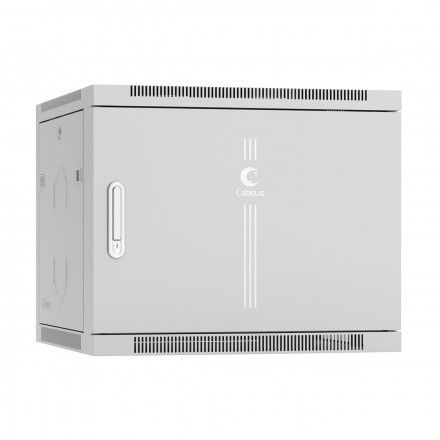 Cabeus SH-05F-9U60/35m Шкаф телекоммуникационный настенный 19" 9U 600x350x501mm (ШхГхВ) дверь металл, цвет серый (RAL 7035)