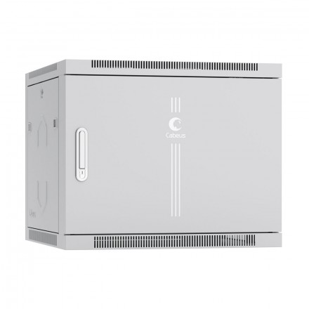 Cabeus SH-05F-9U60/45m Шкаф телекоммуникационный настенный 19" 9U 600x450x501mm (ШхГхВ) дверь металл, цвет серый (RAL 7035)