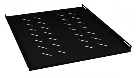 Cabeus SH-J018-FC-800m-100KG-BK Полка 19" перфорированная глубиной 600 мм для напольных шкафов с глубиной 800 мм, усиленная до 100кг, цвет черный (RAL 9004)