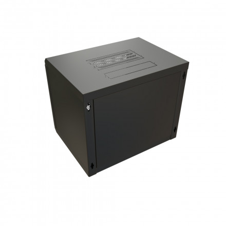 WRline WR-TW-1245-SD-RAL9004 Шкаф настенный 19-дюймовый (19"), 12U, 650x600х450мм, перфорированная металлическая дверь с замком, цвет черный (RAL 9004) (разобранный) - фото 4