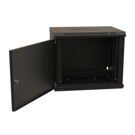 WRline WR-TW-1245-SR-RAL9004 Шкаф настенный 19-дюймовый (19"), 12U, 650x600х450мм, цельнометаллическая дверь с замком, цвет черный (RAL 9004) (разобранный) - фото 2
