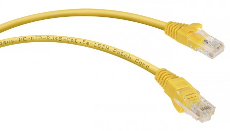 Cabeus PC-UTP-RJ45-Cat.5e-0.3m-YL-LSZH Патч-корд U/UTP, категория 5е, 2xRJ45/8p8c, неэкранированный, желтый, LSZH, 0.3м