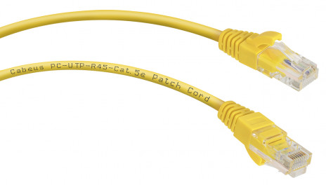 Cabeus PC-UTP-RJ45-Cat.5e-0.15m-YL Патч-корд U/UTP, категория 5е, 2xRJ45/8p8c, неэкранированный, желтый, PVC, 0.15м