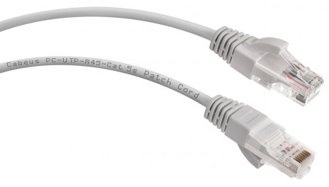 Cabeus PC-UTP-RJ45-Cat.5e-10m Патч-корд U/UTP, категория 5е, 2xRJ45/8p8c, неэкранированный, серый, PVC, 10м