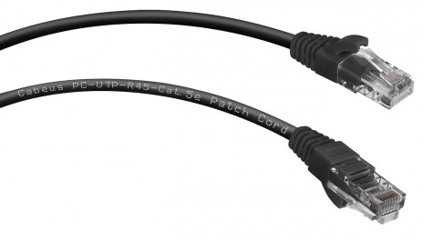 Cabeus PC-UTP-RJ45-Cat.5e-3m-BK Патч-корд U/UTP, категория 5е, 2xRJ45/8p8c, неэкранированный, черный, PVC, 3м