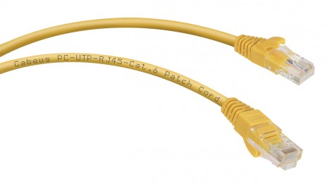 Cabeus PC-UTP-RJ45-Cat.6-1.5m-YL Патч-корд U/UTP, категория 6, 2xRJ45/8p8c, неэкранированный, желтый, PVC, 1.5м