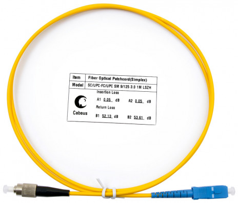 Cabeus FOP(s)-9-SC-FC-1m Шнур оптический simplex SC-FC 9/125 sm 1м LSZH