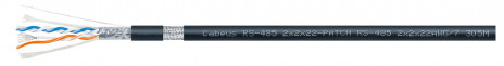 Cabeus RS-485 2x2x22AWG/7 Кабель для интерфейса RS-485/422, 2x2x22 AWG (SF/UTP), многожильный (patch), для внутренней и внешней прокладки (-40°С - +75°С), PVC (305м)