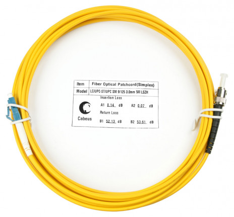 Cabeus FOP(s)-9-LC-ST-10m Шнур оптический simplex LC-ST 9/125 sm 10м LSZH