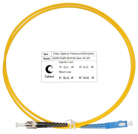 Cabeus FOP(s)-9-SC-ST-1,5m Шнур оптический simplex SC-ST 9/125 sm 1,5м LSZH