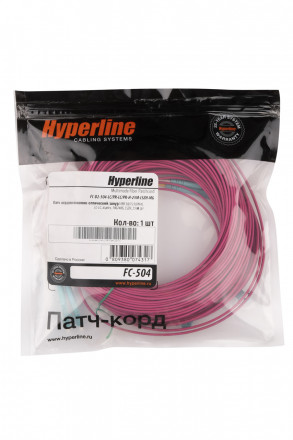 Hyperline FC-D2-504-LC/PR-LC/PR-H-25M-LSZH-MG Патч-корд волоконно-оптический (шнур) MM 50/125(OM4), LC-LC, duplex, 10G/40G, LSZH, 25 м - фото 4