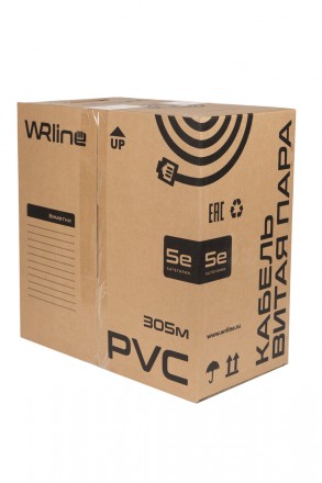 WRline WR-FTP-4P-C5E-PVC-GY Кабель витая пара, экранированный F/UTP, категория 5e, 4 пары (0,50 мм), одножильный, внутренний, PVC нг(А)-LS, серый, 305 м - фото 5